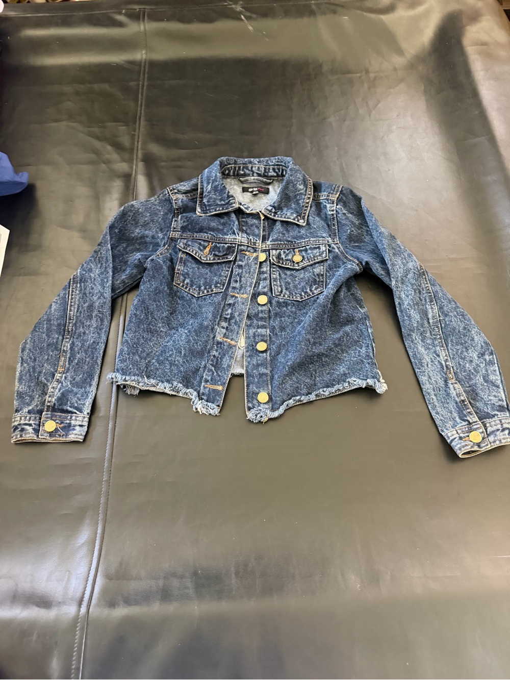 Kids Distressed Denim Jean Jacket - Blue
